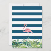 Invitation Aloha Flamant rose Marine tropicale Blue Luau Anni (Dos)