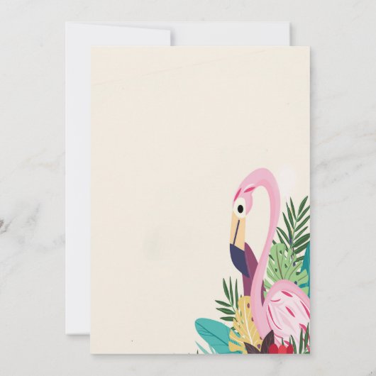 Invitation Aloha Flamant rose tropical (Dos)