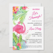Invitation Aloha Flamingle Graduation Luau Party (Devant)
