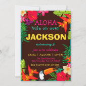 Invitation Aloha Fleurs tropicales Hibiscus luau Anniversaire (Devant)