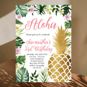 Invitation Aloha floral tropical Anniversaire Anniversaire An