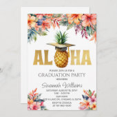 Invitation Aloha Graduation Party Anniversaire (Devant / Derrière)