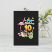Invitation Aloha Hawaii 10e anniversaire 10 ans Flamant rose  (Debout devant)