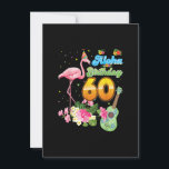 Invitation Aloha Hawaii 60e anniversaire 60 ans Flamant rose<br><div class="desc">Funny Flamingo Gift for men, Gift for women, wife, husband, son, daughter, grandson, granddaughter. Design Gift Idea for Birthday, Christmas, Anniversary, Fathers day, Mothers Day, matching outfit men, women, father, wife, teacher.</div>