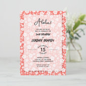 Invitation Aloha Hawaii Floral Coral fête d'anniversaire (Debout devant)