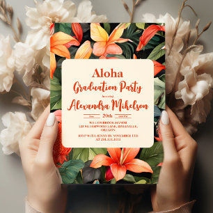 Invitation Aloha Hawaii Hawaii Hawaiian Island Graduation Par