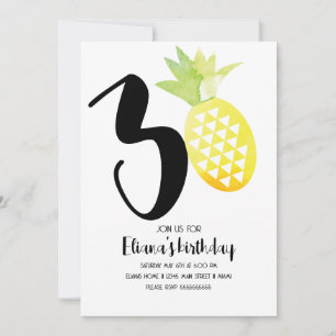 Invitation Aloha Hawaii Luau 30ème anniversaire minimaliste