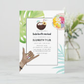 Invitation Aloha Hawaii Tropical Beach Bachelorette Week-end (Debout devant)