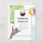Invitation Aloha Hawaii Tropical Beach Graduation Party (Devant)