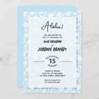 Aloha Hawaiian Floral Blue Anniversaire