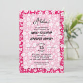 Invitation Aloha Hawaiian Floral Hot Pink 16e anniversaire (Debout devant)