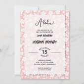 Invitation Aloha Hawaiian Floral rose fête d'anniversaire (Devant)