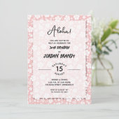 Invitation Aloha Hawaiian Floral rose fête d'anniversaire (Debout devant)
