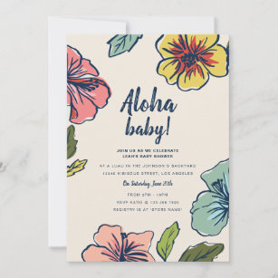 Invitation Aloha Hawaiian Flowers Baby shower