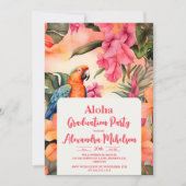 Invitation Aloha Hawaiian Flowers Graduation (Devant)