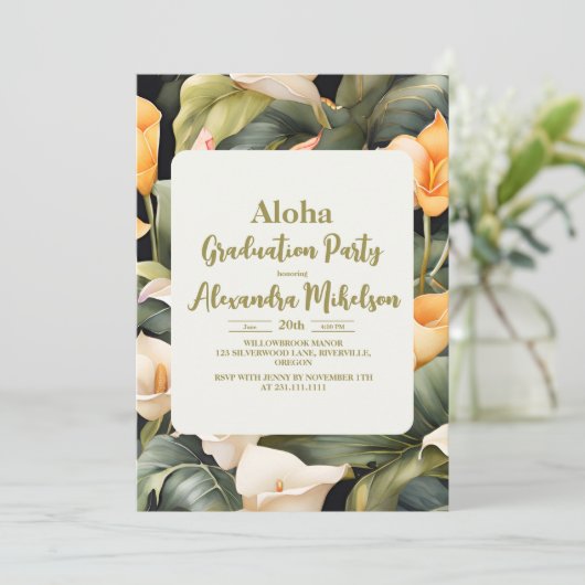 Invitation Aloha Hawaiian Graduation (Debout devant)