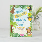 Invitation Aloha hawaiian plage tropicale garçon d'anniversai (Debout devant)