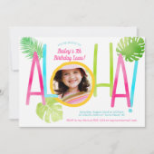 Invitation Aloha Luau Anniversaire Photo tropicale (Devant)