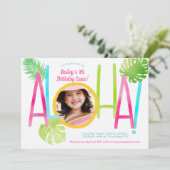 Invitation Aloha Luau Anniversaire Photo tropicale (Debout devant)