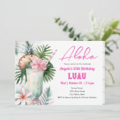 Invitation Aloha Luau Boisson tropicale 50e anniversaire (Debout devant)