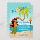 Invitation Aloha Luau fête d'anniversaire (Devant / Derrière)