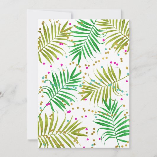 Invitation Aloha Luau Filles Flamant rose tropical fête d'ann (Dos)