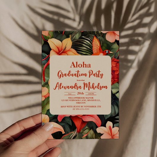 Invitation Aloha Luau Graduation Party