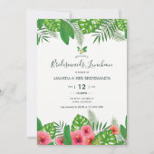 Invitation Aloha Luau Mariage Bridemaids Déjeuner (Devant)