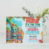 Invitation Aloha Luau Tiki fête d'anniversaire (Debout devant)