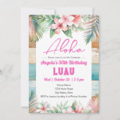 Invitation Aloha Luau Tropical Adulte Anniversaire (Devant)