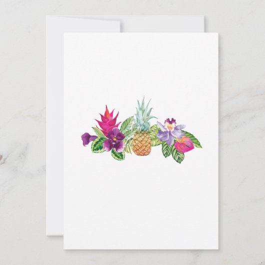 Invitation Aloha Luau Tropical Birthday Flamant rose Party In (Dos)