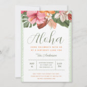 Invitation Aloha Luau Tropical Chic Anniversaire (Devant)
