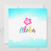 Invitation Aloha Luau Tropical Hibiscus Carré Graduation (Dos)