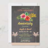 Invitation Aloha Mariage Anniversaire Tropical Chalk Invitati (Devant)