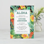 Invitation Aloha moderne Tropical Luau Anniversaire (Debout devant)