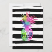 Invitation Aloha Neon Tropical Luau Pool Party Anniversaire (Dos)