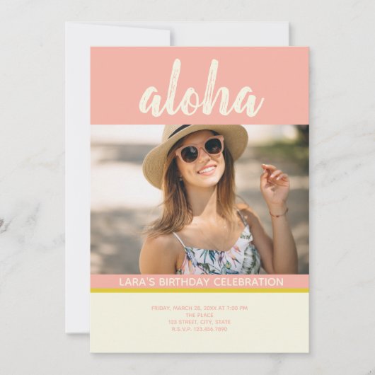 Invitation Aloha Photo d'ananas tropical (Devant)