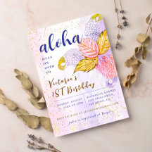Aloha Pin Tropical Floral Luau Photo Anniversaire