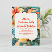 Invitation Aloha Pink Tropical Graduation Luau Parti (Debout devant)