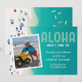 Invitation Aloha Summer Beach fête d'anniversaire (Devant / Derrière)