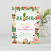 Invitation Aloha Summer Girl Anniversaire (Debout devant)