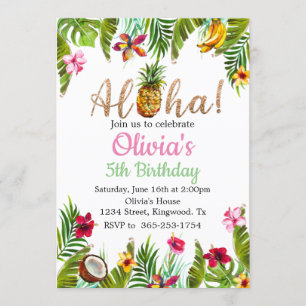 Invitation Aloha Tropical