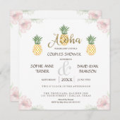 Invitation Aloha Tropical Ananas Beach Couples Douche (Devant / Derrière)