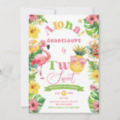 Invitation Aloha Tropical Deux doux luau fête anniversaire (Devant)