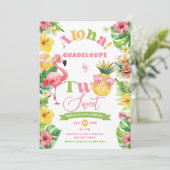 Invitation Aloha Tropical Deux doux luau fête anniversaire (Debout devant)