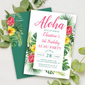 Invitation Aloha Tropical Floral Luau fête d'anniversaire