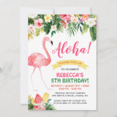 Invitation Aloha Tropical Floral Luau Parti Anniversaire de e (Devant)