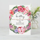 Invitation Aloha Tropical Floral Wreath Luau Wedding Party (Debout devant)