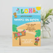 Invitation Aloha ! Tropical, Hawaii Luau Fête d'anniversaire  (Debout devant)