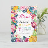 Invitation Aloha Tropical Luau Anniversaire (Debout devant)